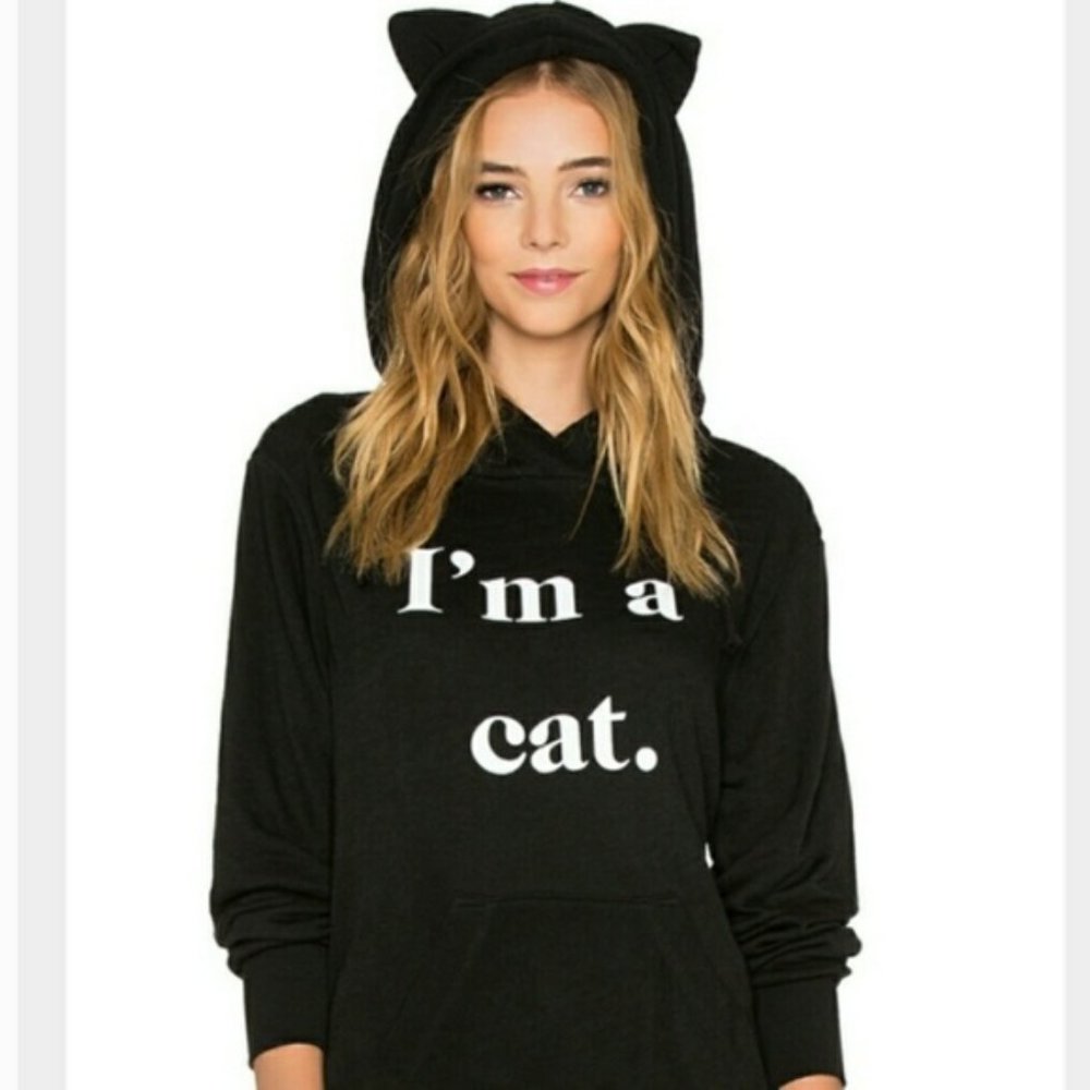 I'm a Cat Black Pullover Hoodie